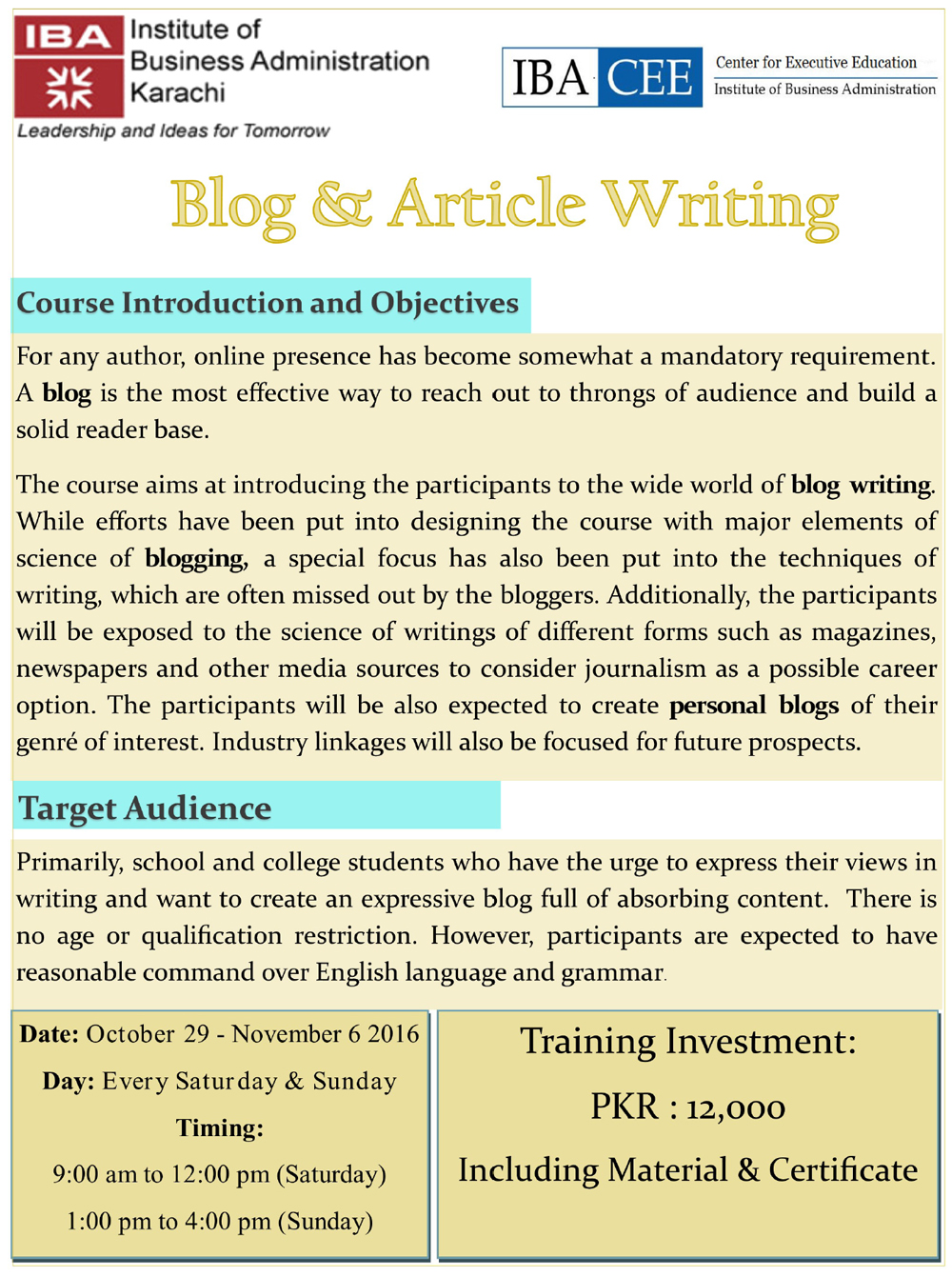 Blog & Article Writing
