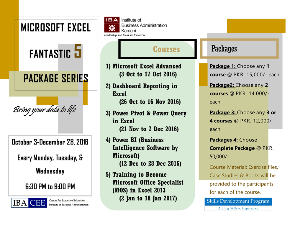 Microsoft Excel Fantastic 5 Package Series