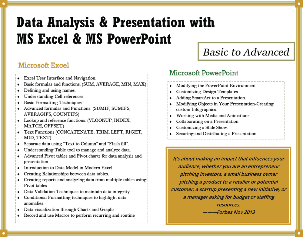 MS Excel Packages